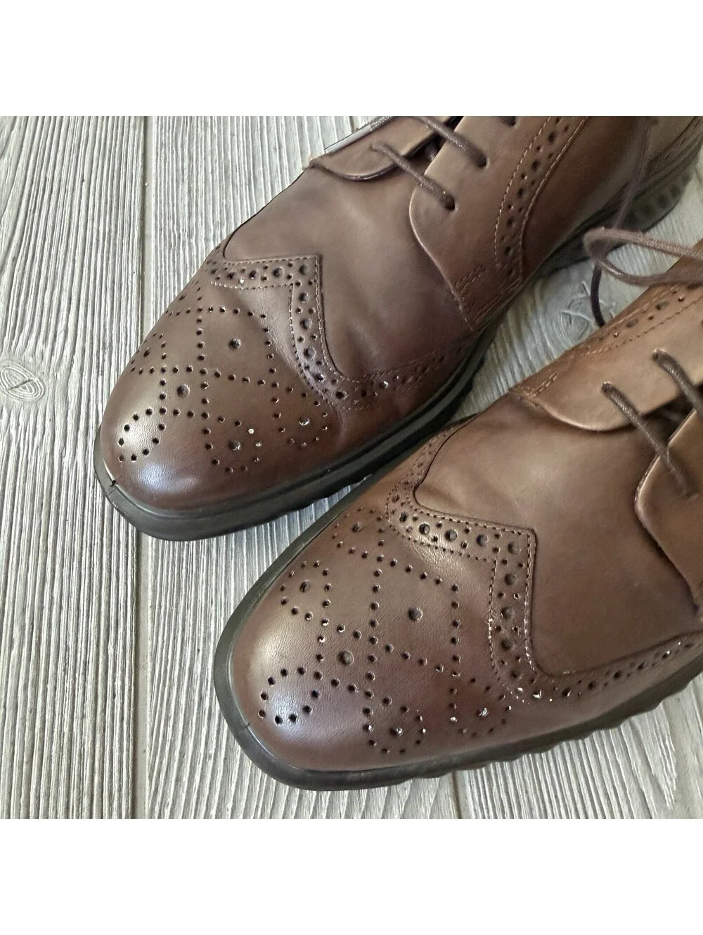 Ecco Men’s ST.1 Hybrid Cap Toe Derby Oxfords Shoes  Leather Brown 44 / US 10.5